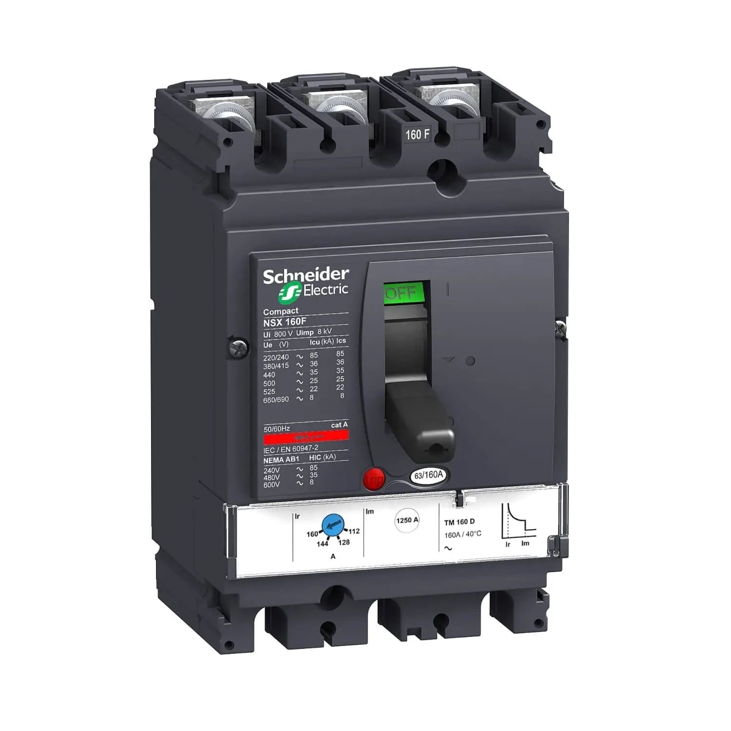 NM1-250S/3300 Moulded Case Circuit Breaker - 3 Pole 250A MCCB For Electrical Panels